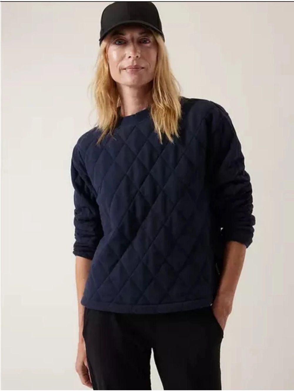 Athleta Retroplush Quilted Crewneck Sweatshirt Size S